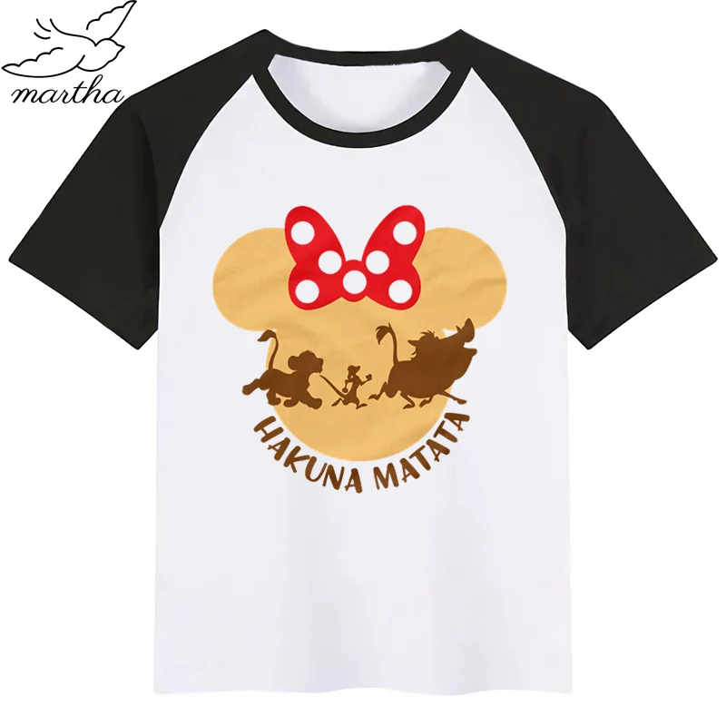 Hakuna Matata/Детская футболка с принтом Король Лев для мальчиков одежда детей модные