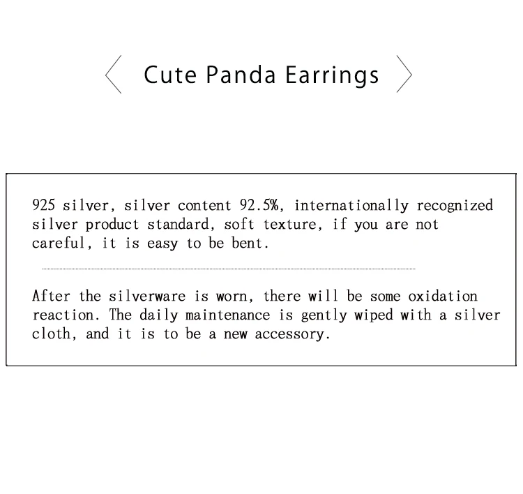 Thaya Lucky Cute Panda серьги-клипс Серебро 925 дизайн история ювелирных изделий для женщин элегантный подарок
