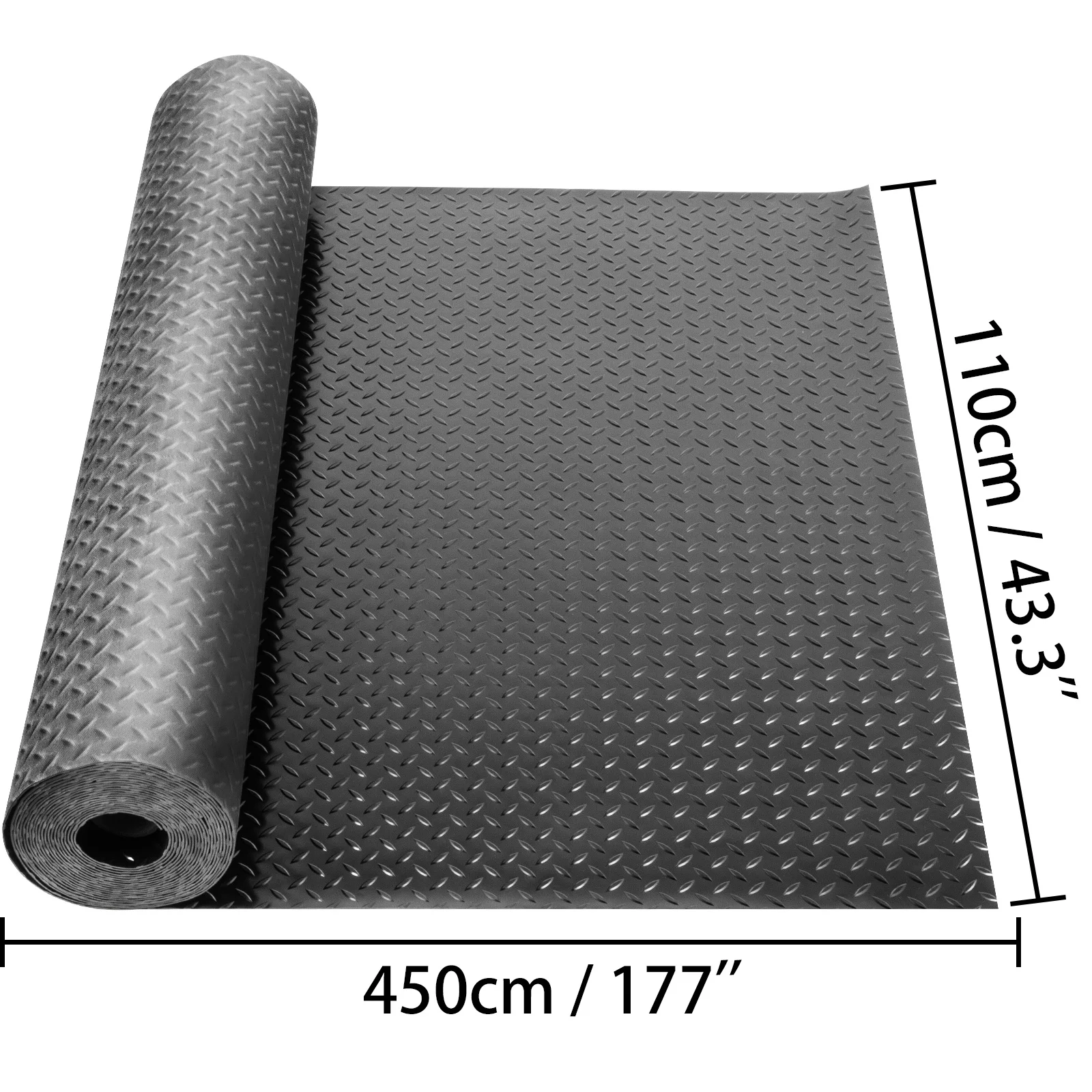 VEVOR-alfombrillas para suelo de garaje, 2 rollos, 14,7x3,6 pies, 2,5mm de espesor, suelo de garaje negro, Alfombra de garaje para bajo el coche, hogar y comercial-5