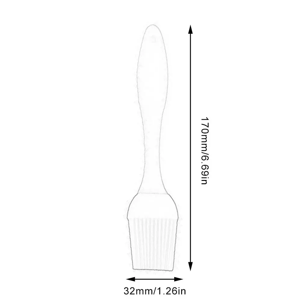 

17CM Portable Size Silicone Silicone Pastry Brush Food Grade Brushes Basting Brush for BBQ Baking Grilling