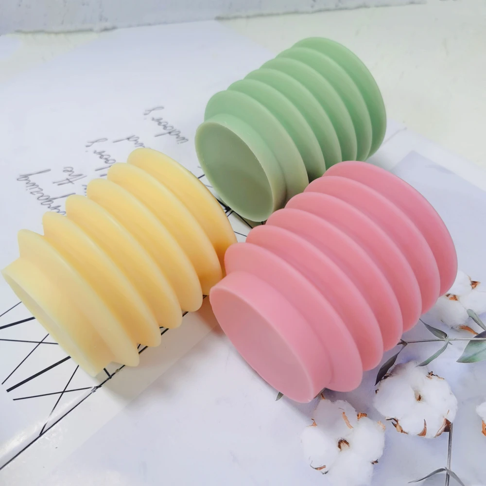 

Minimalist Geometric Home Decor Pillar Waving Cool Silicone Mold Abstract Wave Unique Soy Wax Candle Mold