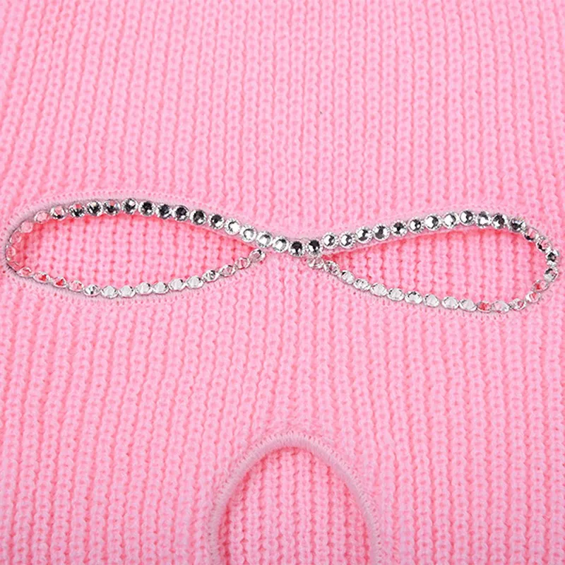 Маска-Балаклава WZCX стразы на все лицо шапка для унисекс лыжная маска теплые