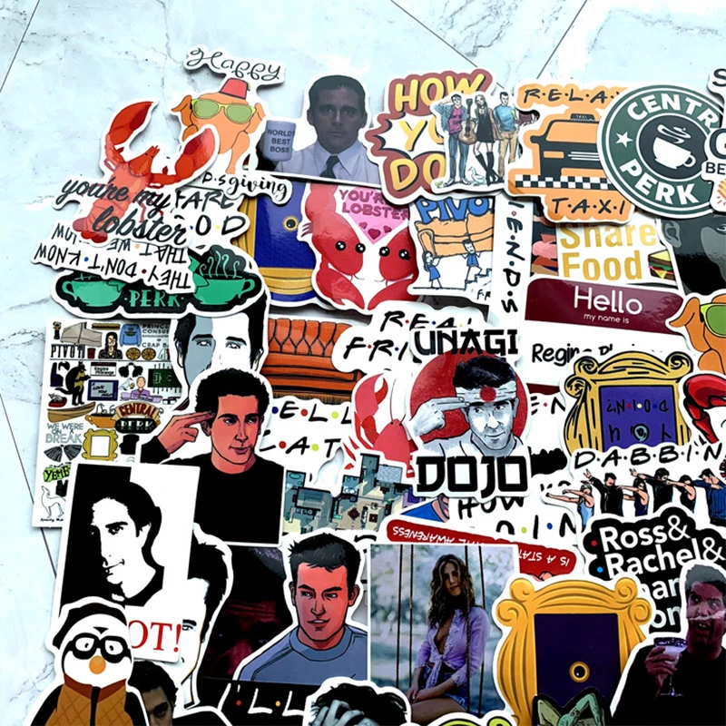 100 шт. забавные креативные Значки для сериала друзья декоративные наклейки