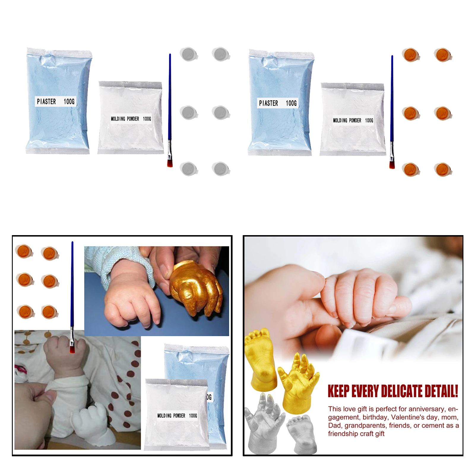 

Keepsake Hand Casting Kit DIY Statue Molding Baby Mold Anniversary Gift