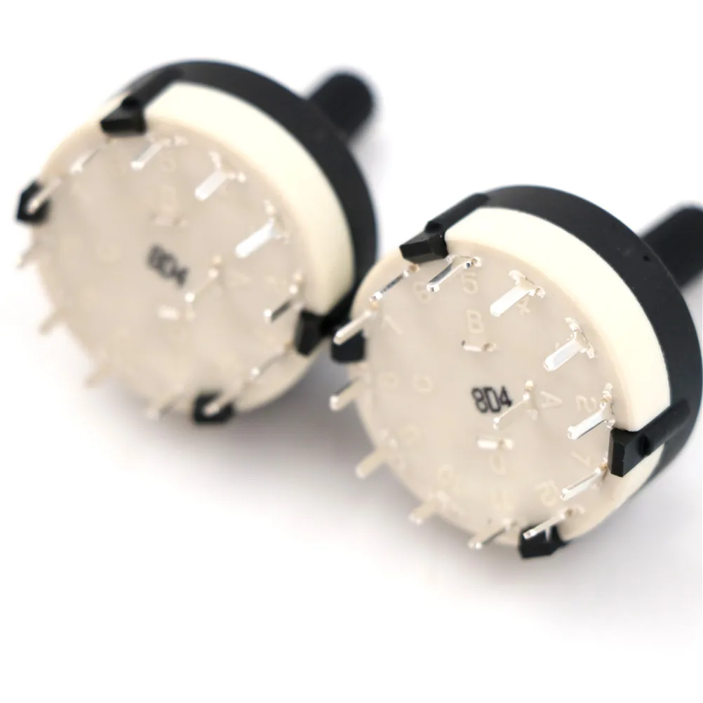 

New 2PCS 1 Pole Position 12 Selectable Band Rotary Channel Selector Switch Single Deck Rotary Switch Band Selector Plastic Metal
