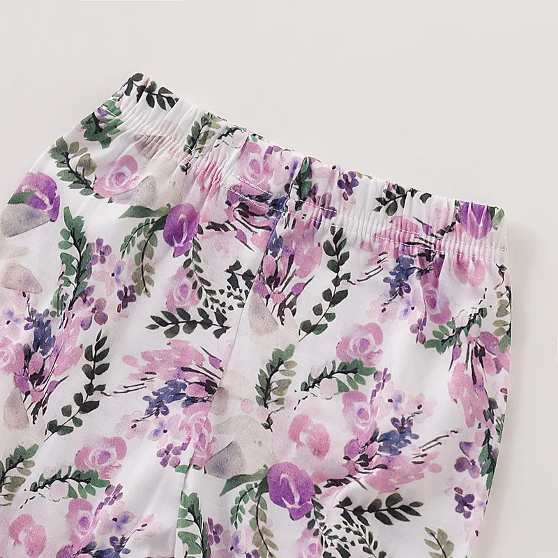 Розовая одежда с цветочным принтом для маленьких девочек детская школьная