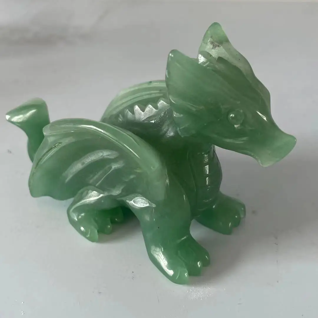 Природный Нефритовый дракон с резьбой из кристалла медитация aura украшение для