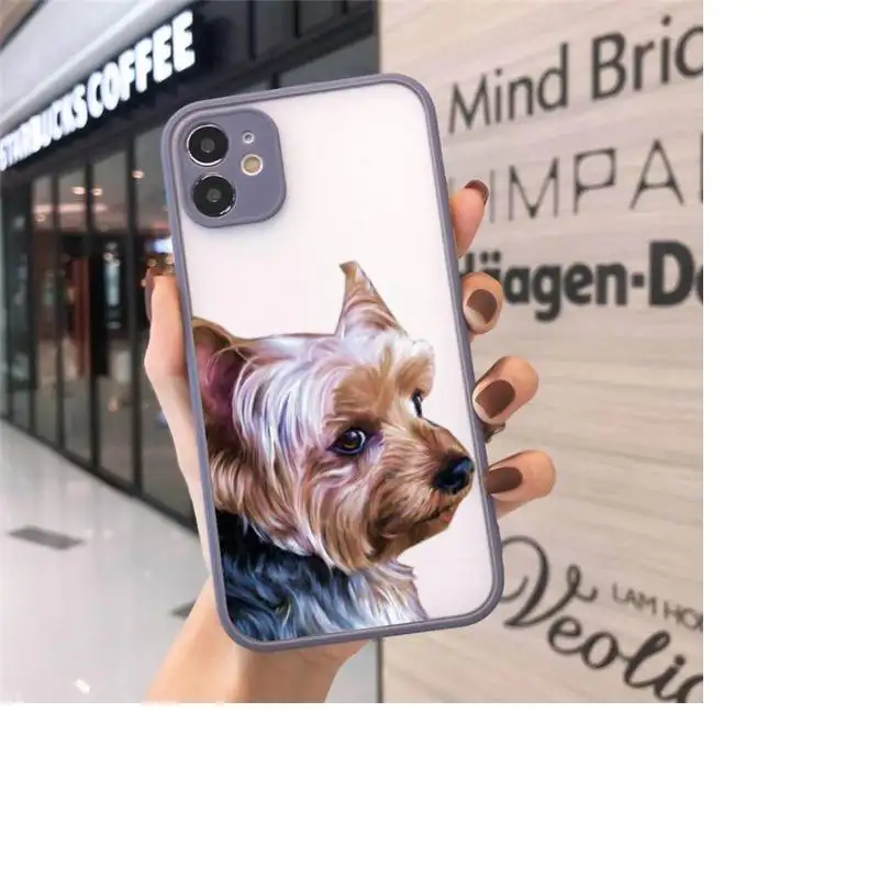 

Yorkshire terrier dog Newest Fashion Novelty Phone Case matte transparent For iphone 7 8 11 12 plus mini x xs xr pro max cover