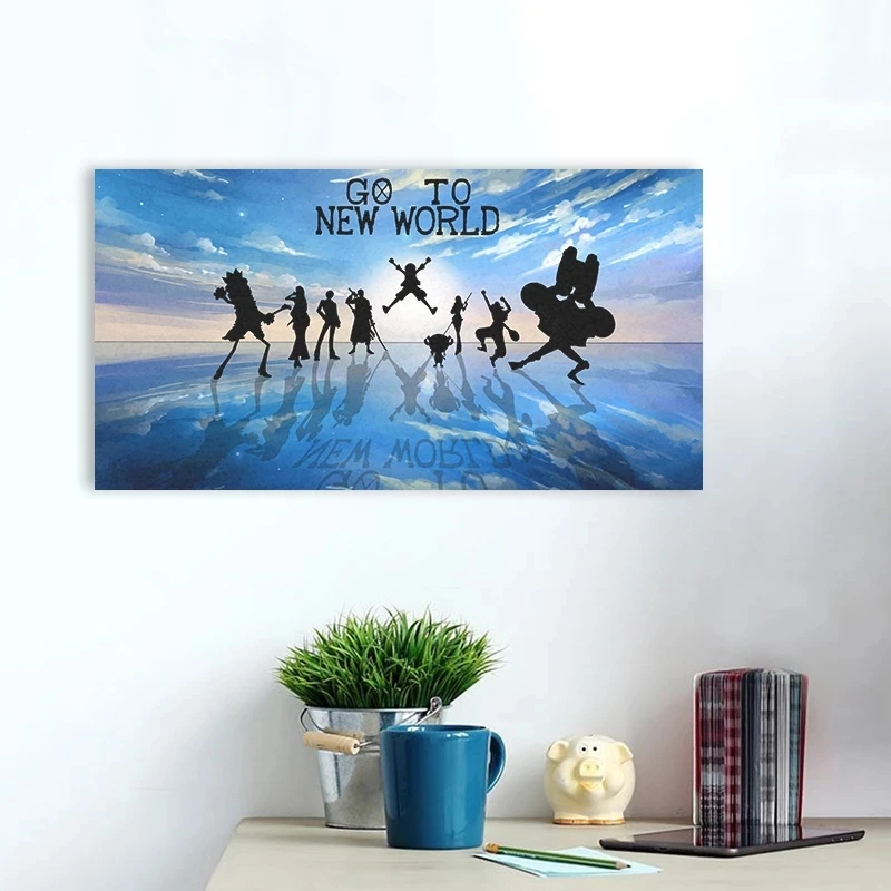 

Prints Painting Wall Artwork One Piece Japanese Animation Modular Canvas Posters Picture Modern Home Decor Bedside Background