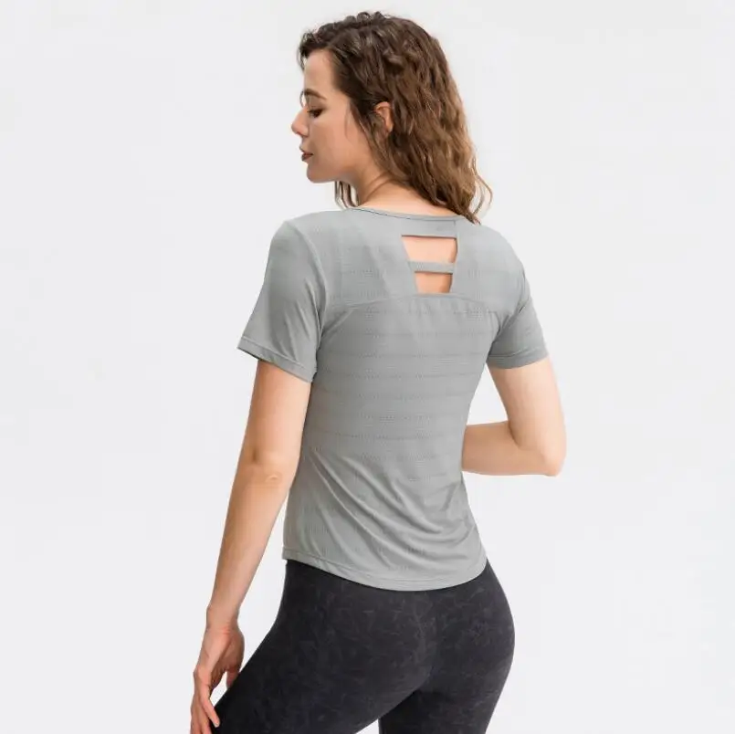 

Women Ice Feeling Short Sleeve T-Shirt Breathable Loose Tees Workout Fitness Yoga Shirt Cool Dry Crop Tops Sport Running Clothes