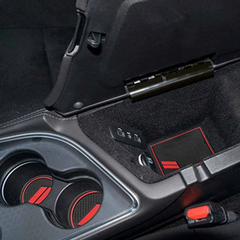 

for Dodge Durango Cup Holder Insert 2014-2020 Interior Accessories Cup Door Center Console Lining 5 Pcs
