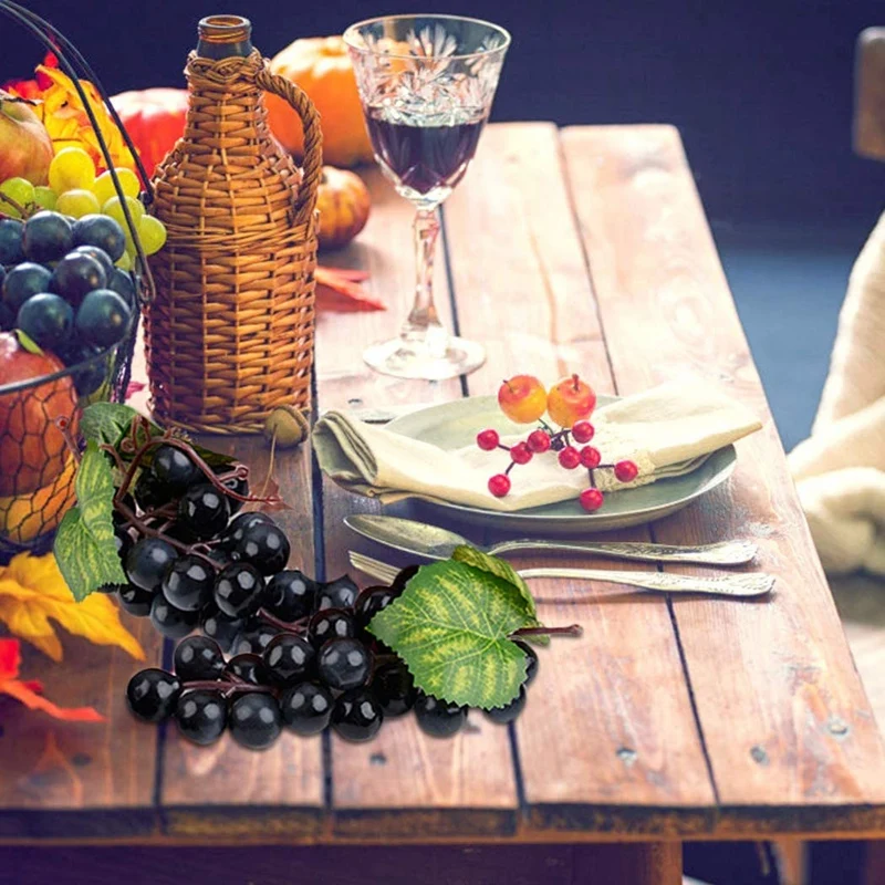 10 пучков искусственного черного винограда поддельные фрукты Дом Кухня вечерние