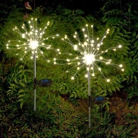 2pcs solar powered outdoor firework lights dandelion string light ground plug copper wire lamp garden lights decoration lights
