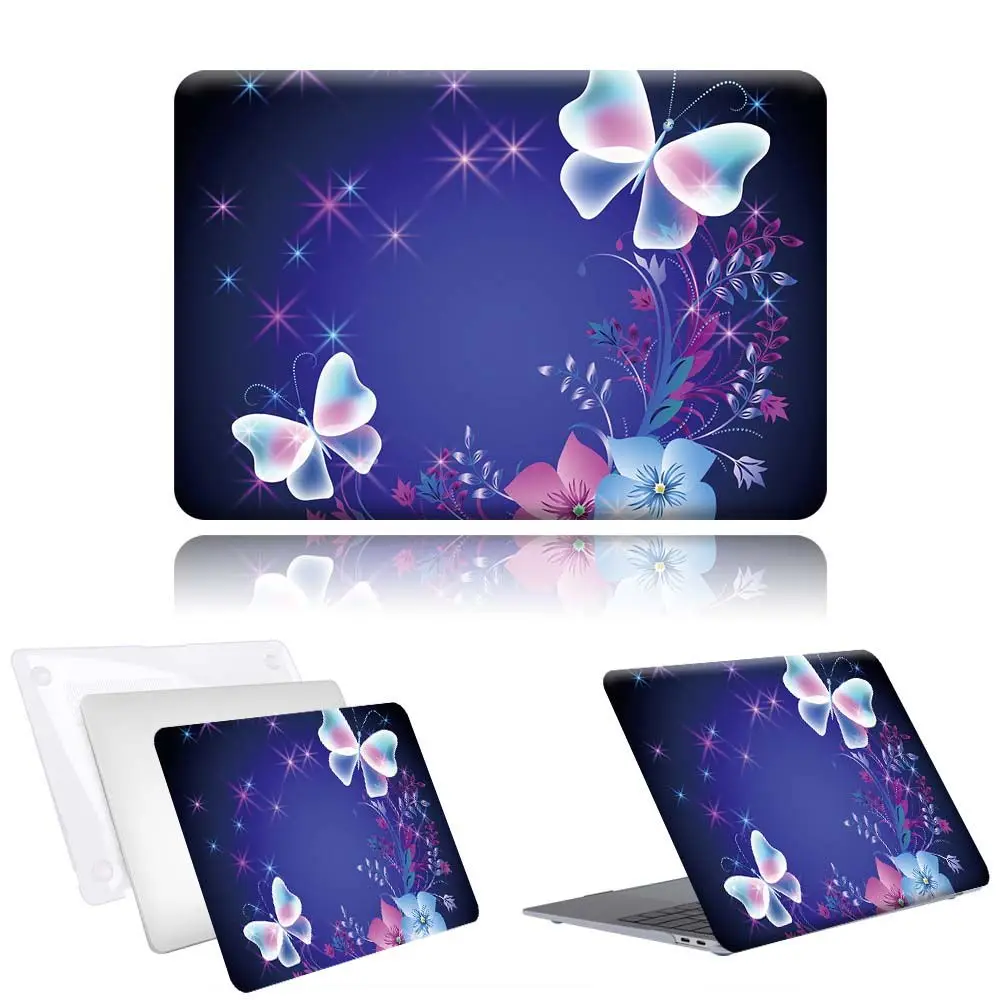

Чехол для Apple Macbook 12/Pro 13 A2251 A2289/Pro 13 A2338, Модный чехол для ноутбука из поликарбоната с блестящей бабочкой, подходит для моделей Air 13 A2337/Pro 15 16/Air 11