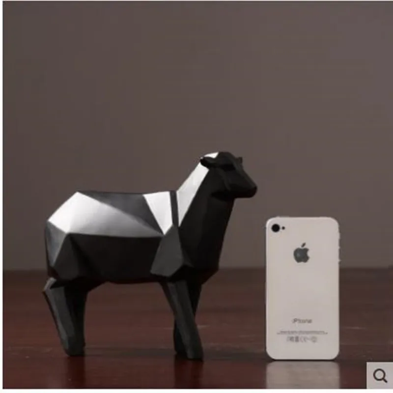 

Nordic modern black sheep crafts, geometric animal artwork, home office desktop decoration gifts