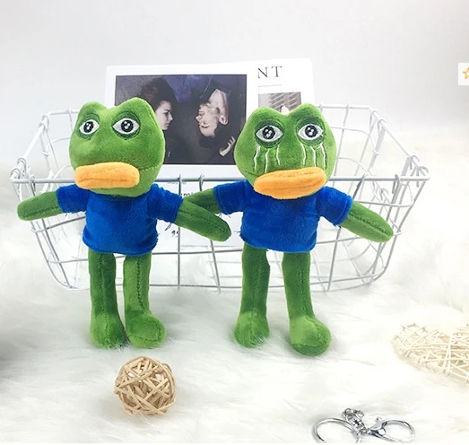 

plush doll keychain plush sad frog plush doll crying frog cute cartoon animal keychain pendant as gift 2pcs/lot