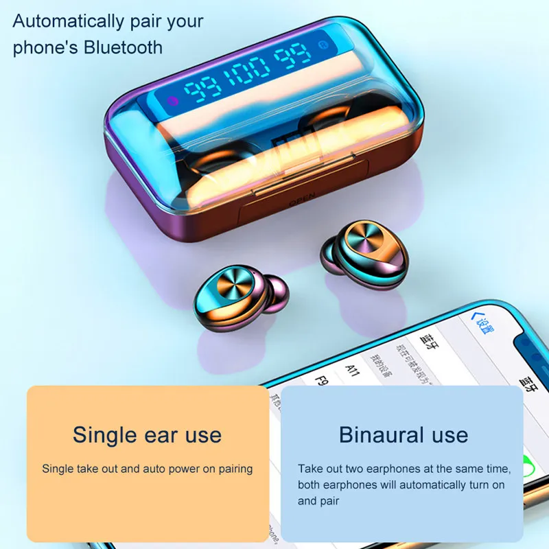 Беспроводные наушники Bluetooth 5 0 спортивные Водонепроницаемые Наушники Hi Fi IPX7 с