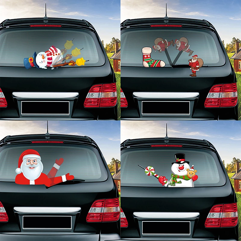 

Рождественская наклейка на заднее стекло автомобиля с Санта Клаусом