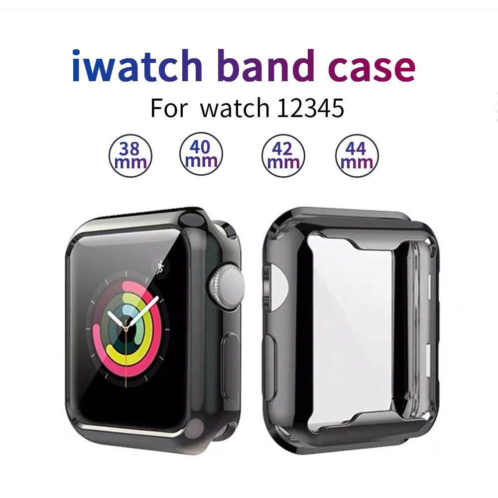 Тонкий чехол для часов 360 Apple Watch 5 4 42 мм 38 мягкий прозрачный защитный из ТПУ iWatch 3 2 1