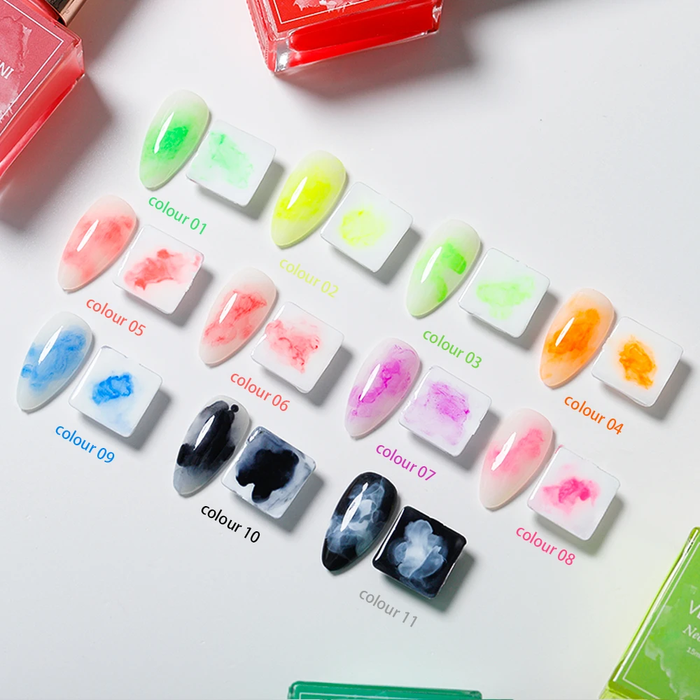 Акварельные чернила для ногтей ручка дизайна цветущий лак красота дымовой