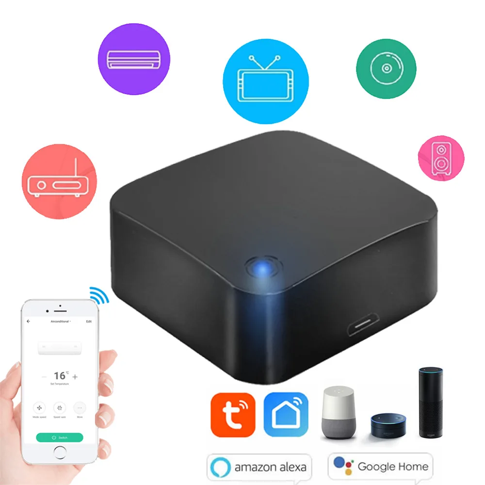 

Tuya infrared remote control, realize intelligent voice control control work with alexa google home smartphone