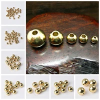 light gold color round solid brass metal 4mm 5mm 6mm 8mm 10mm 12mm 14mm 16mm 18mm loose spacer crafts beads for jewelry making