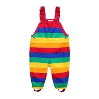 baby toddler girls overalls kids jumpsuits children waterproof rain pants baby rainbow jumpsuits boys girls overalls pants