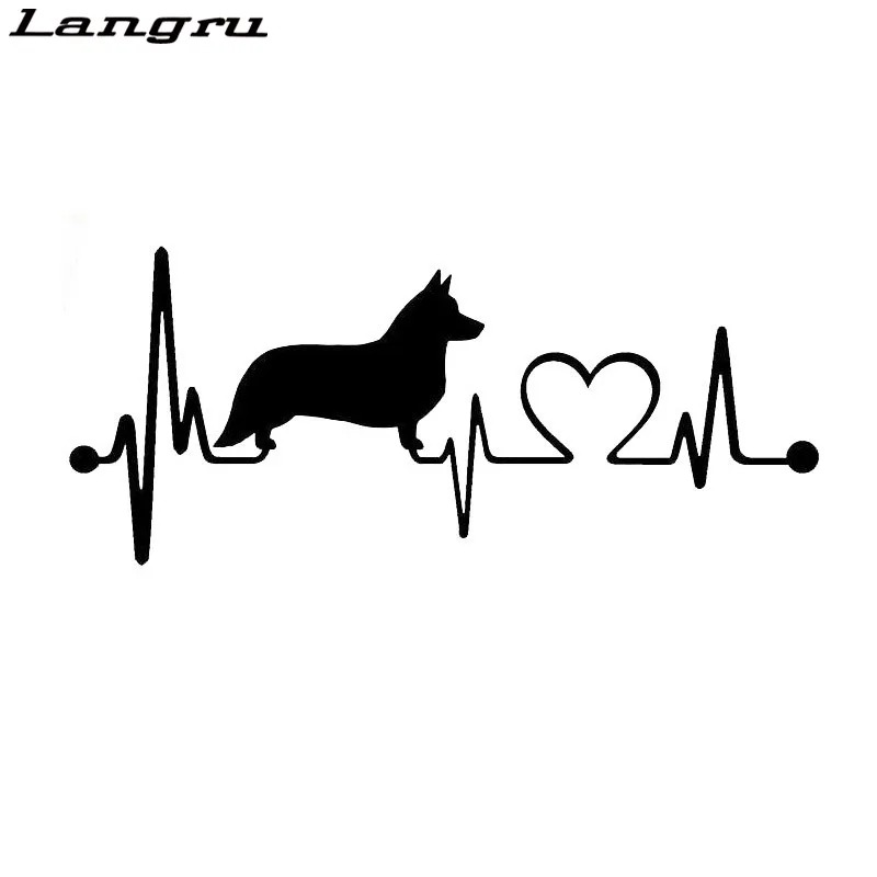 Langru декоративные наклейки из собаки породы Вельш корги кардиган сердцебиение