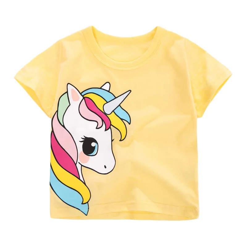 

Little maven Children t-shirts Unicorn Pattern Girls t shirts Summer Kids Tops Tees Clothes New Baby Girls Garments Cotton