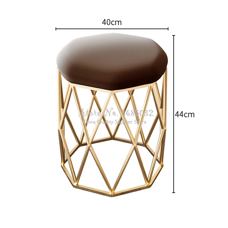 Роскошный стул для макияжа Туалетные табуреты с золотыми железными ножками