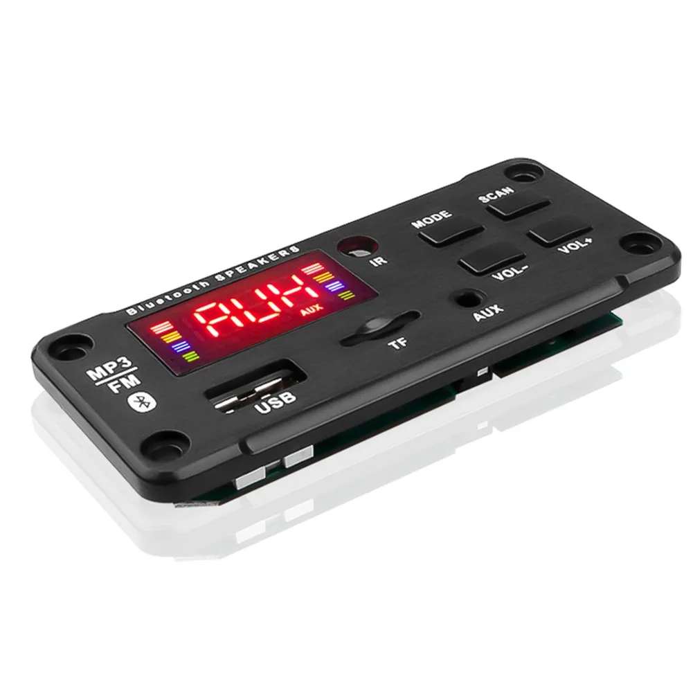 

Mp3-плеер, декодер, плата громкой связи, 5 В, 12 В, Bluetooth 5,0, автомобильный FM-радиорежим, черный автомобильные аксессуары, MP3 WMA WAV декодер, плата