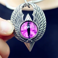 fine hand made retro handsome purple magic eye flying eagle pendant mens and womens jewelry necklace