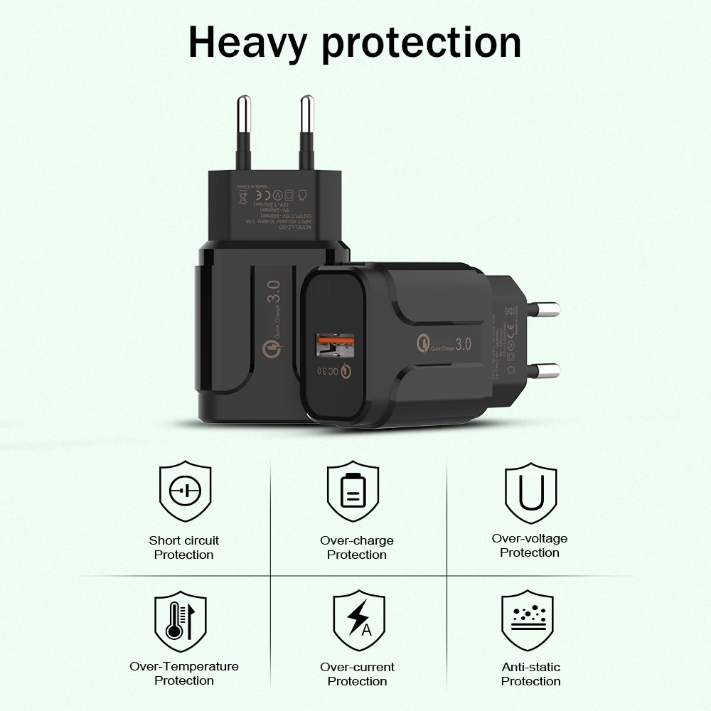 Универсальное дорожное Сетевое зарядное устройство с USB-адаптером европейской