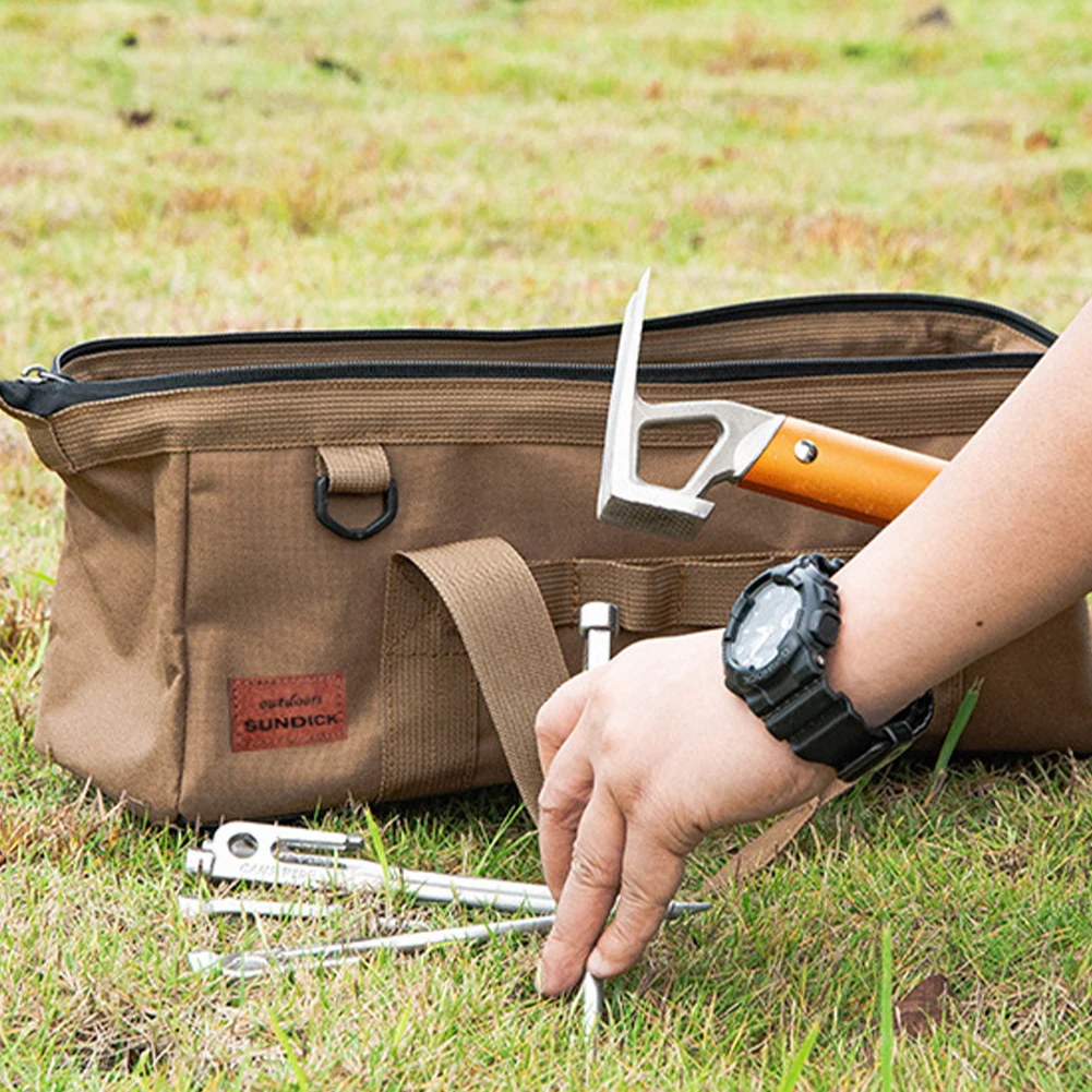 

Portable Camping Tool Bag Ground Nail Organizer Carry Bag Outdoor Camping Tent Stakes Hammer Storage Bag Oxford Waterproof Pack