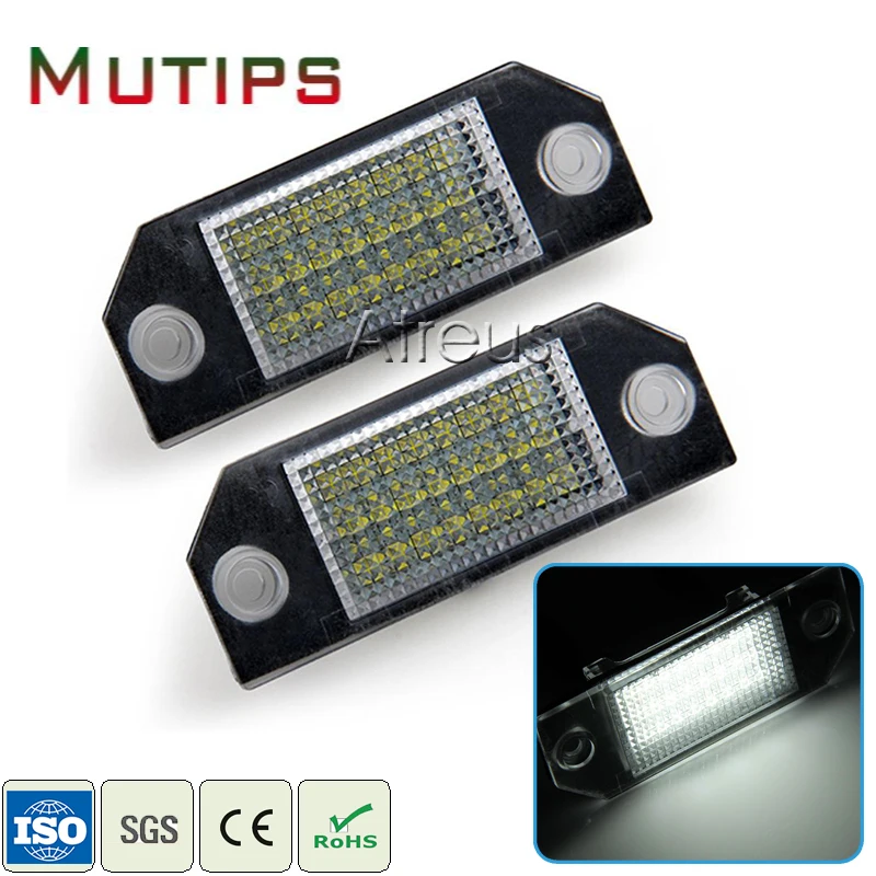 Mutips Автомобильный светодиодный Подсветка регистрационного номера 12V для Ford Focus 2