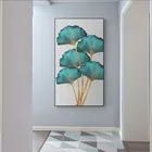 Абстрактная картина с голубыми абрикосовыми листьями, постеры и печать, Современные художественные настенные картины для гостиной, постеры для украшения дома