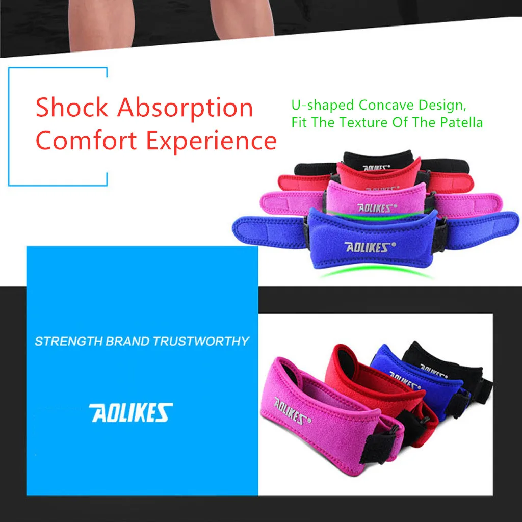2019 Newly Soft Brace Knee Protector Belt Adjustable Breathable Patella Tendon Strap Guard Support Pad | Спорт и развлечения