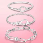 Женский браслет с шармами Pulseira, браслет серебристого цвета с бусинами, подарок для женщин, 2022