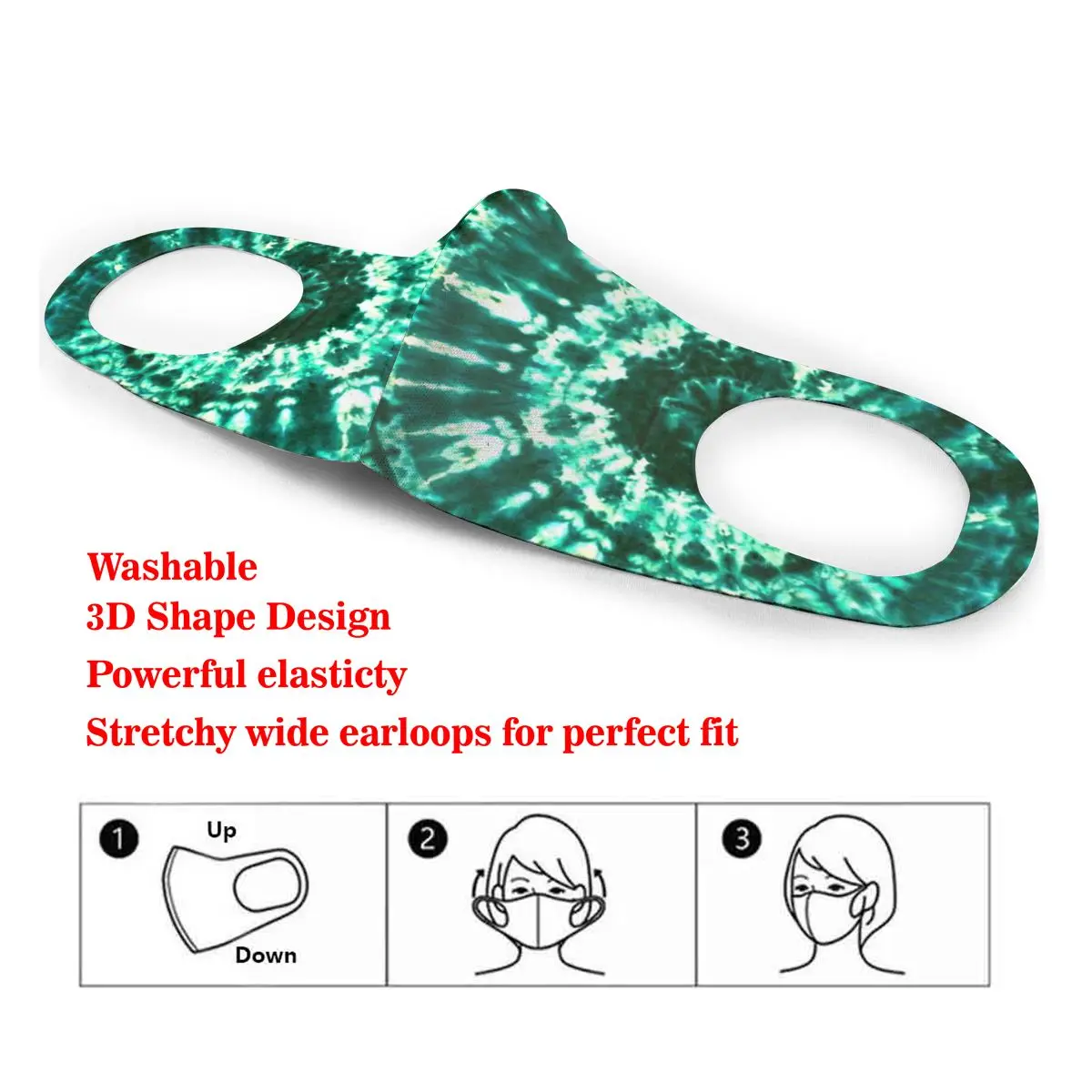

Washable Earloop Mask 3D Throw A Splash Of Color In Your Life Cycling Anti Dust Mouth Face Care Respirator for Summer