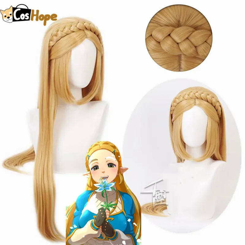 Парик принцессы для женщин термостойкие синтетические волосы в золотистой