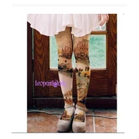 new arrival oil painting pantyhose color pattern women autumn pantyhose