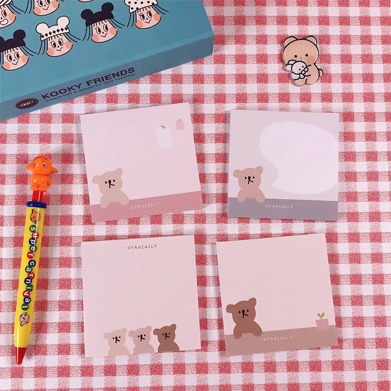 50 листов/лот Kawaii корейский INS Friend Bear Dialog Memo Pad N Times Sticky Notes портативный блокнот для