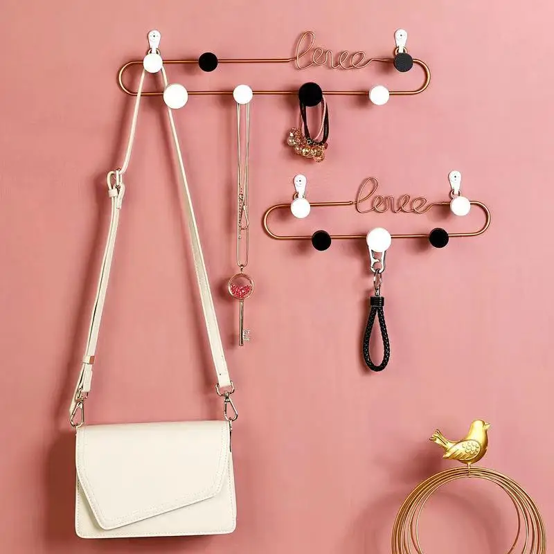 

Creative letters wall decoration metal hook living room bedroom door back coat hook key hook row hook