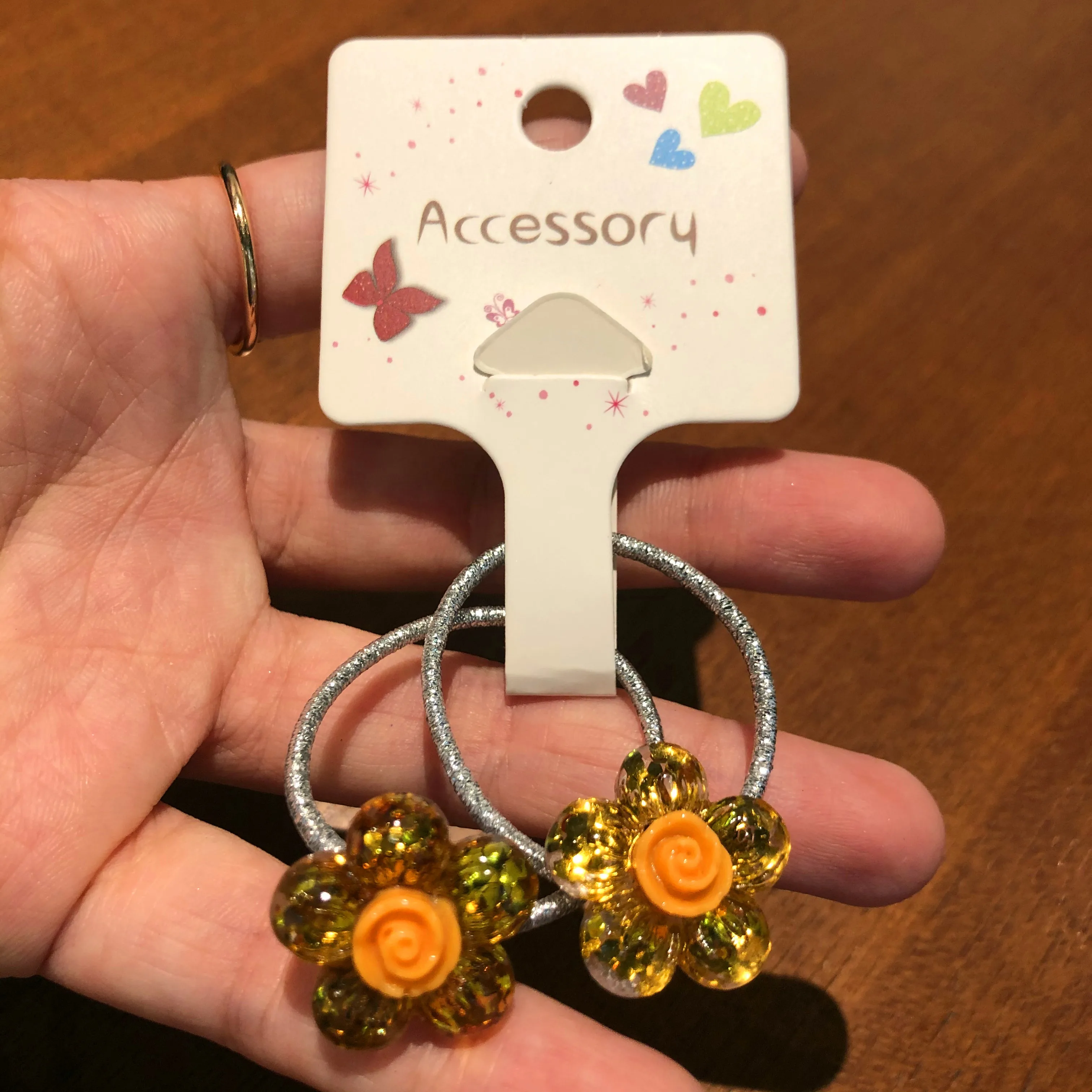 2 шт./компл. фиолетовые резинки для волос с мультяшными растениями блестящие