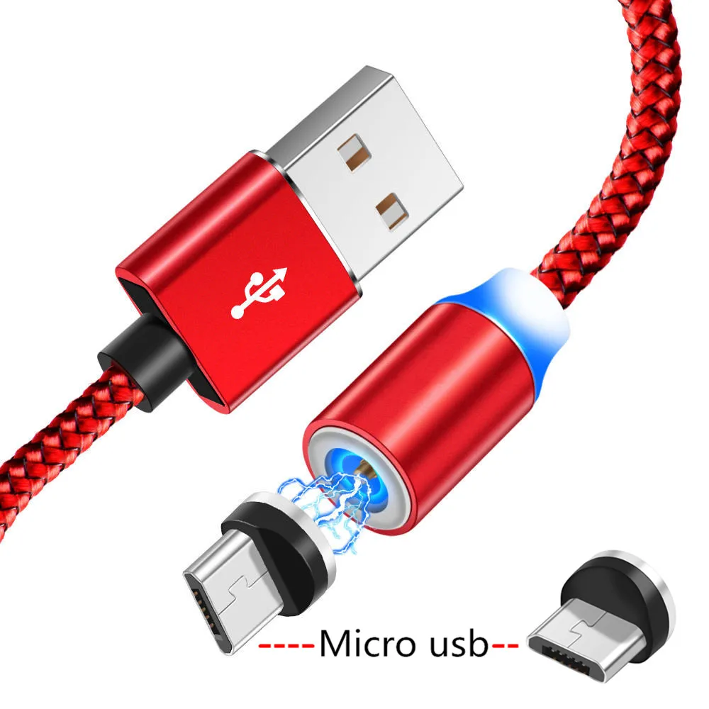 Only Micro usb Red 1 м Магнитный микро-usb-кабель для samsung S7 edge A5 A6 A7 huawei Honor 7A 8A 8X для Xiaomi Redmi 7 для Sony Meizu M5 M6 Note htc LG X power Android мобильный телефон QC 3,0 быстрое зарядное устройство - Тип штекера: Only Micro usb Red