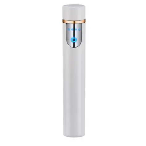 White2 Сенсорный экран USB зарядка Зажигалка Ветрозащитная креативная электронная Вольфрамовая зажигалка Подарочный фильтр Держатель для сигарет - Цвет: White2