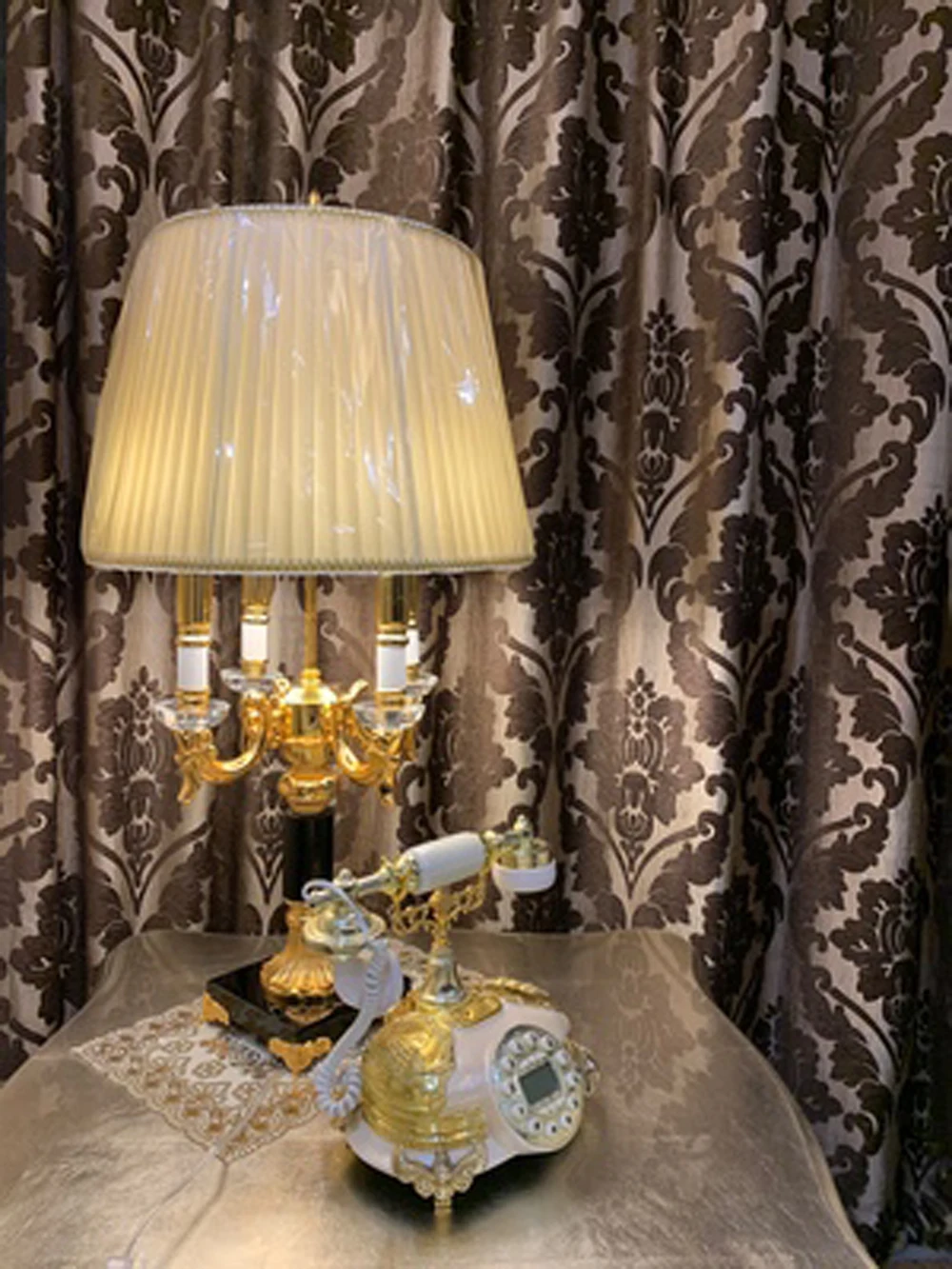 European style living room table lamp black white bedside lights height 78cm