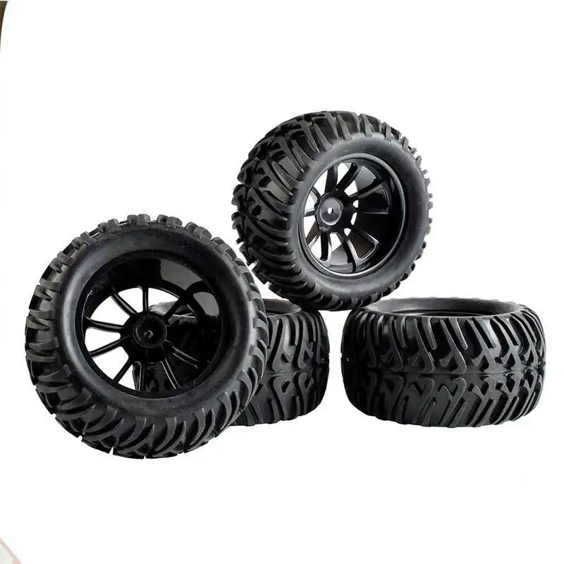 HSP-neum&aacute;tico de rueda de varilla 1:10 d128 mm, neum&aacute;tico de goma suave, piel para coches de control remoto 94188 HPI 94108, piezas modificadas, 4 Uds.-0