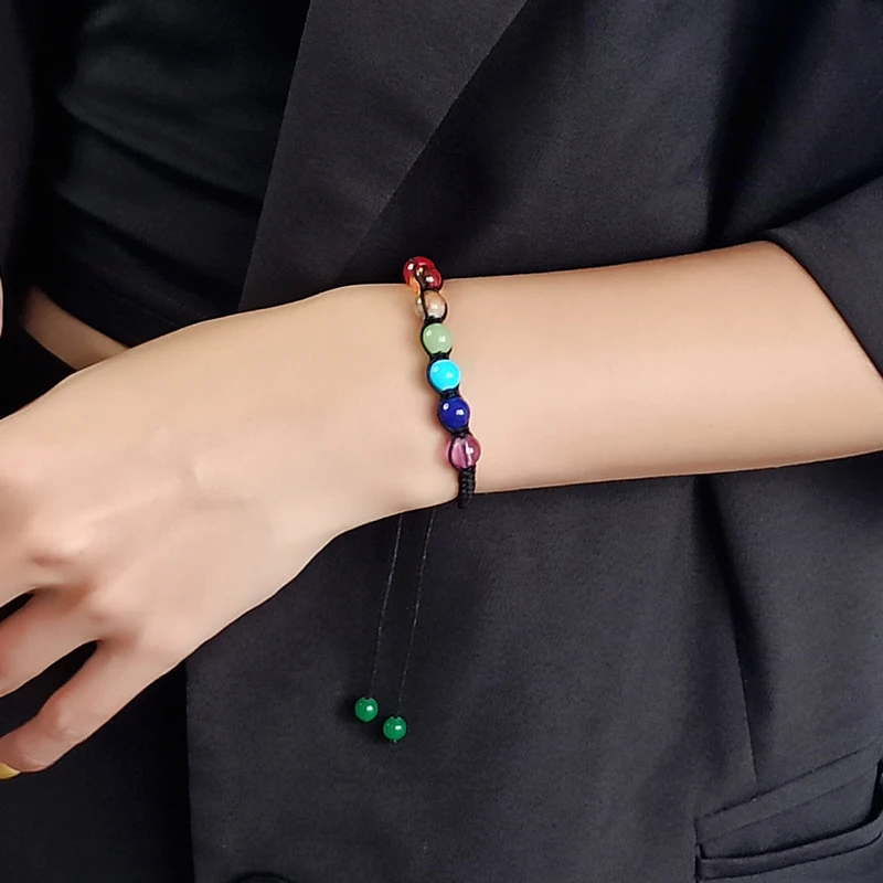 

Colorful Stone Rope Weave Bracelet for Women Men Fitness Energy Stone Simple Buddhist Bracelet Beads 2021 Trendy Jewelry Gift