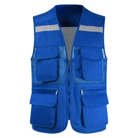 mens vest tool coat fashion summer photographer waistcoat mesh work sleeveless jacket tool many pocket vest male